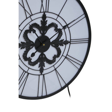 Genova Roman Numeral Black And White LED Wall Clock