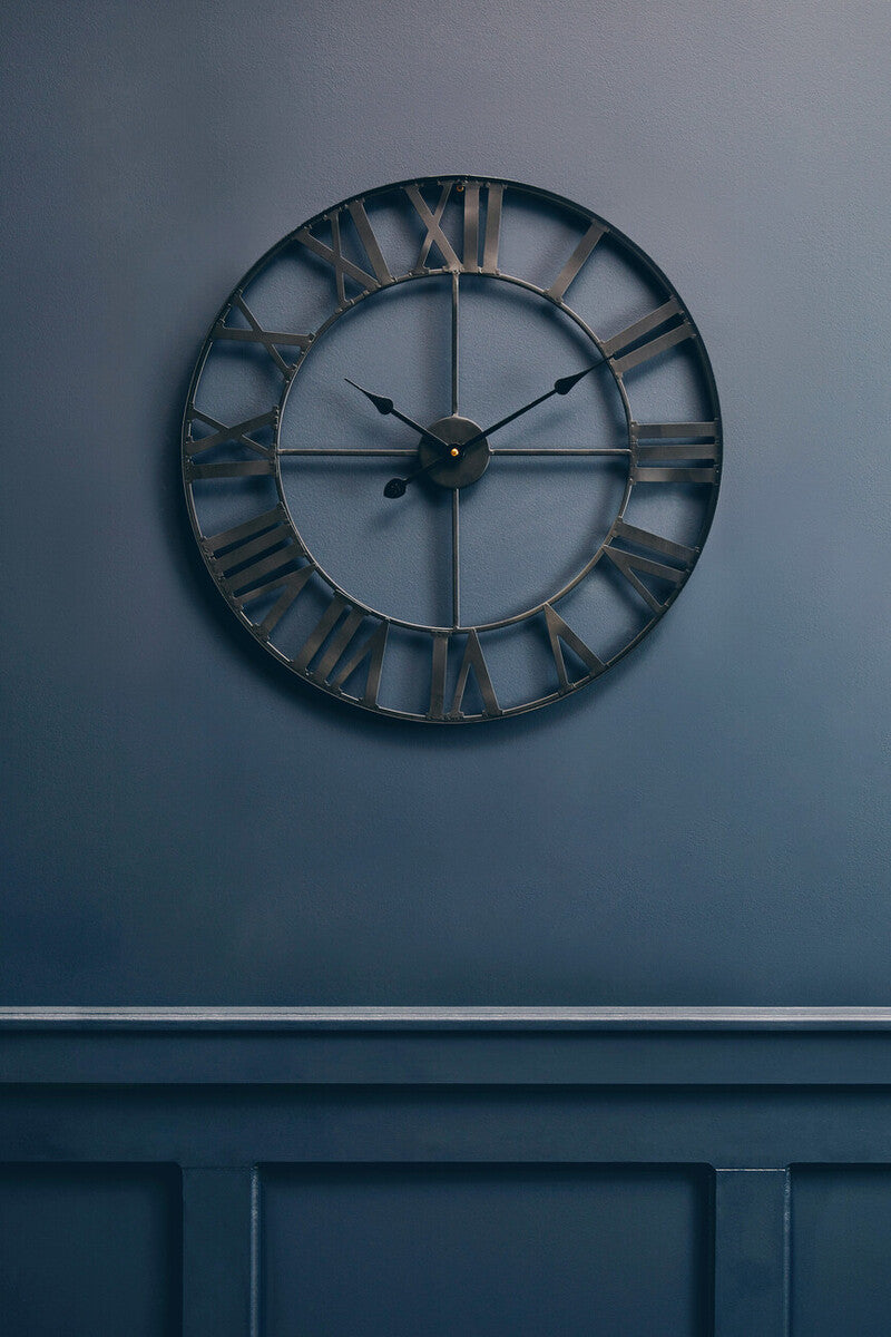 Genova Black Metal Wall Clock