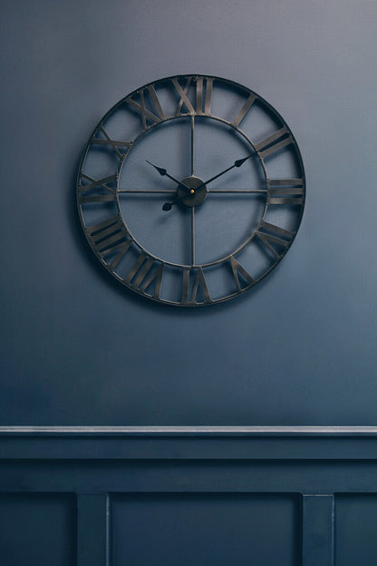 Genova Black Metal Wall Clock