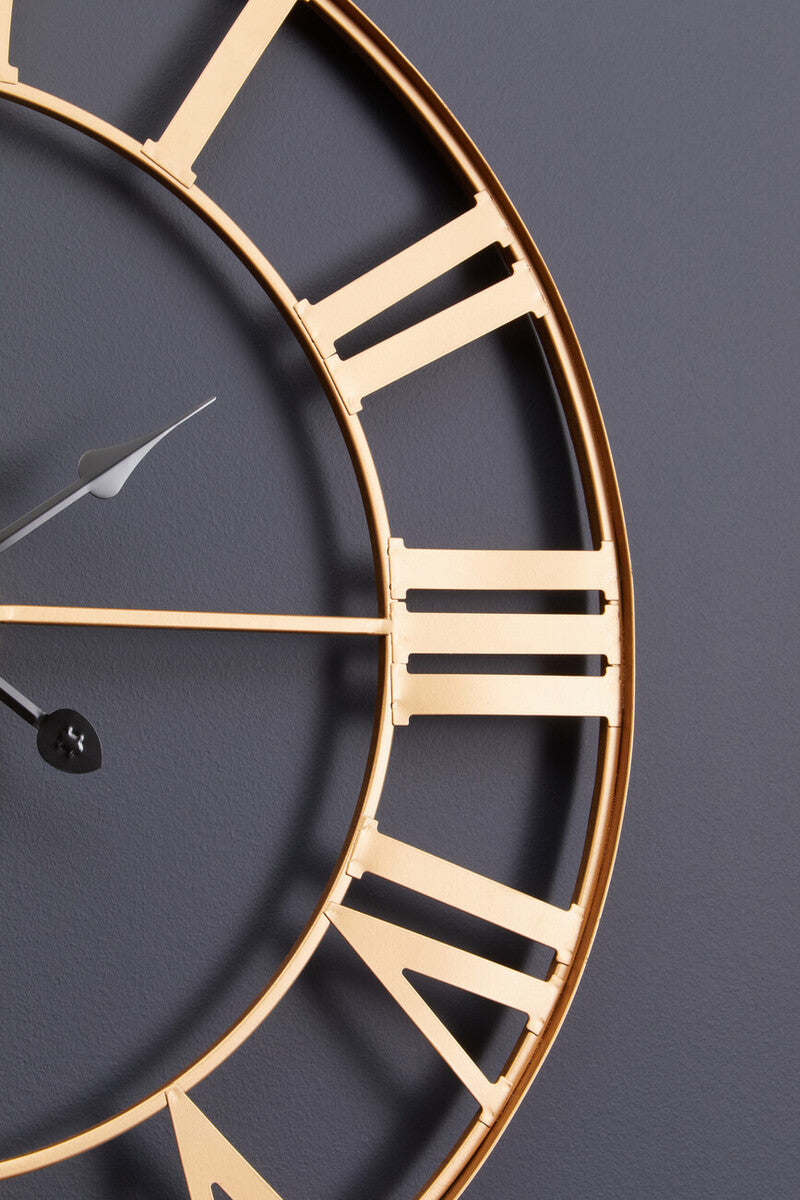 Genova Large Gold Metal Wall Clock