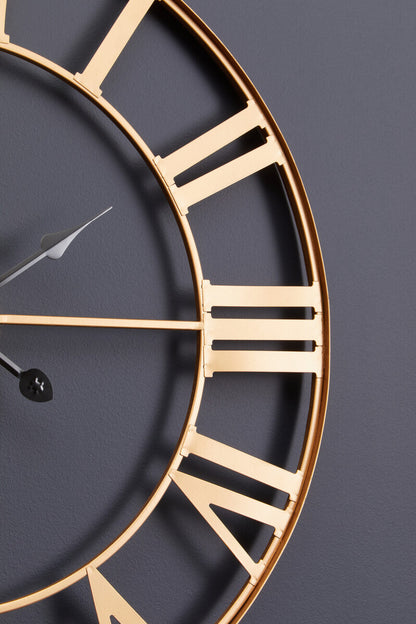 Genova Large Gold Metal Wall Clock