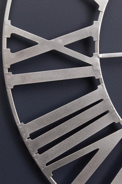 Genova Silver Metal Wall Clock