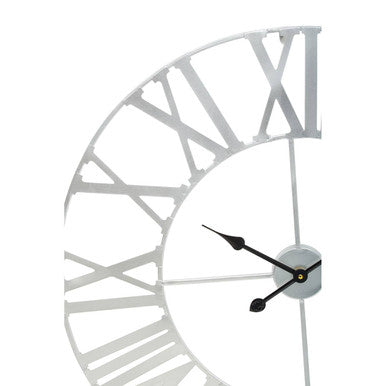 Genova Silver Metal Wall Clock