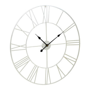 Genova 80cm Silver Metal Roman Numeral Wall Clock
