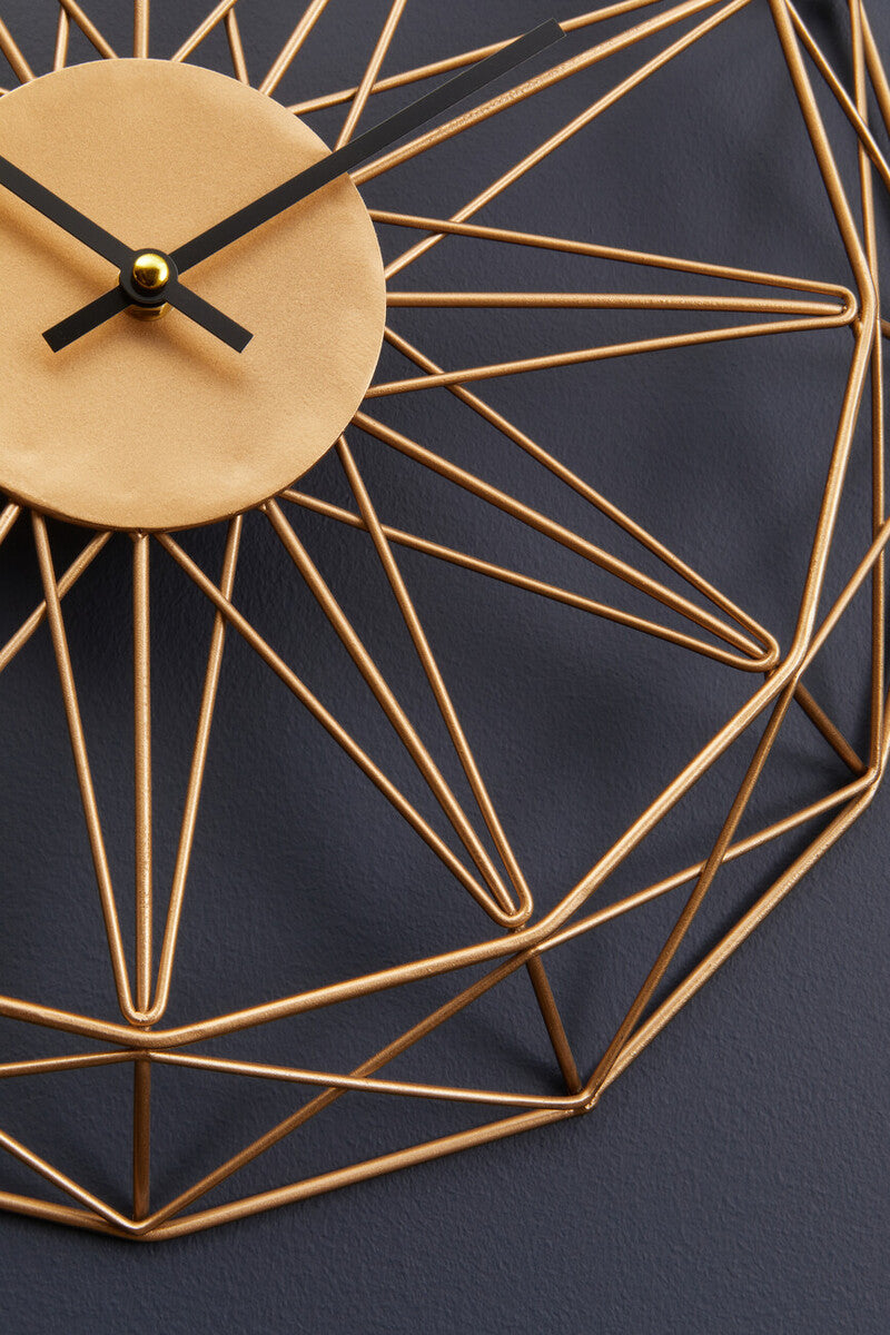 Genova Small Gold Metal Wall Clock