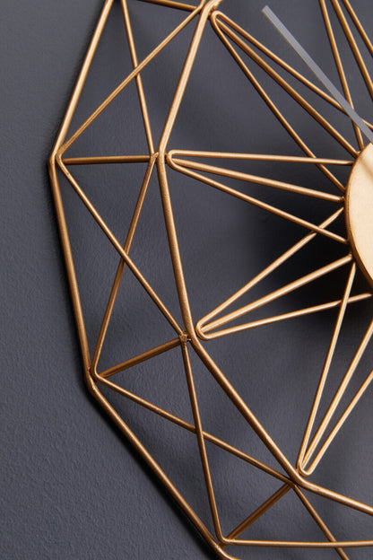 Genova Small Gold Metal Wall Clock