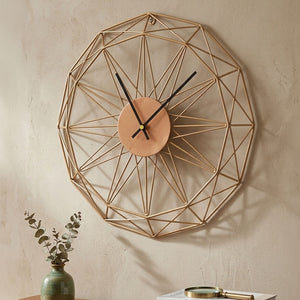 40cm Dia Small Gold Metal Wall Clock | Genova