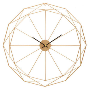 Genova Geometric Gold Metal Wall Clock
