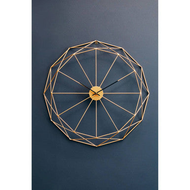 Genova Geometric Gold Metal Wall Clock - Image 4