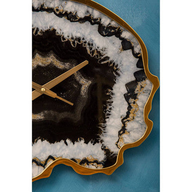 Celina Black And Gold Agate Effect Wall Clock - Image 5