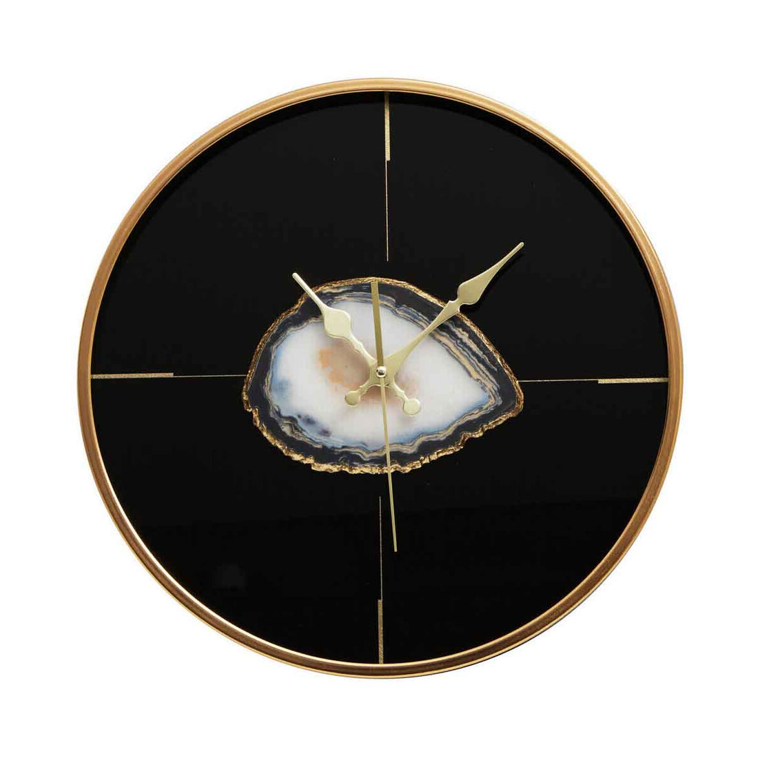 Celina Black And Gold Round Wall Clock