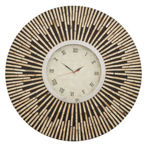 Palu Black and Natural Shell Wall Clock