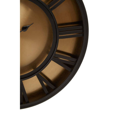 Mateo Black and Antique Gold Small Wall Clock