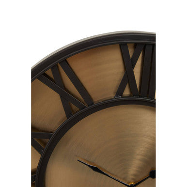 Mateo Black and Antique Gold Large Wall Clock