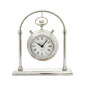 Hampstead Small Silver And Antique Brass Mantel Clock