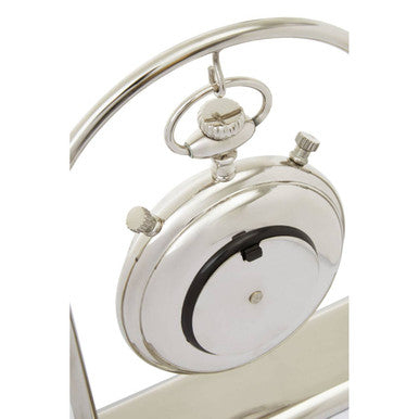 Hampstead Small Silver And Antique Brass Mantel Clock - Image 8