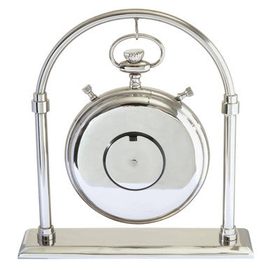 Hampstead Large Silver And Antique Brass Mantel Clock