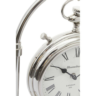 Hampstead Large Silver And Antique Brass Mantel Clock