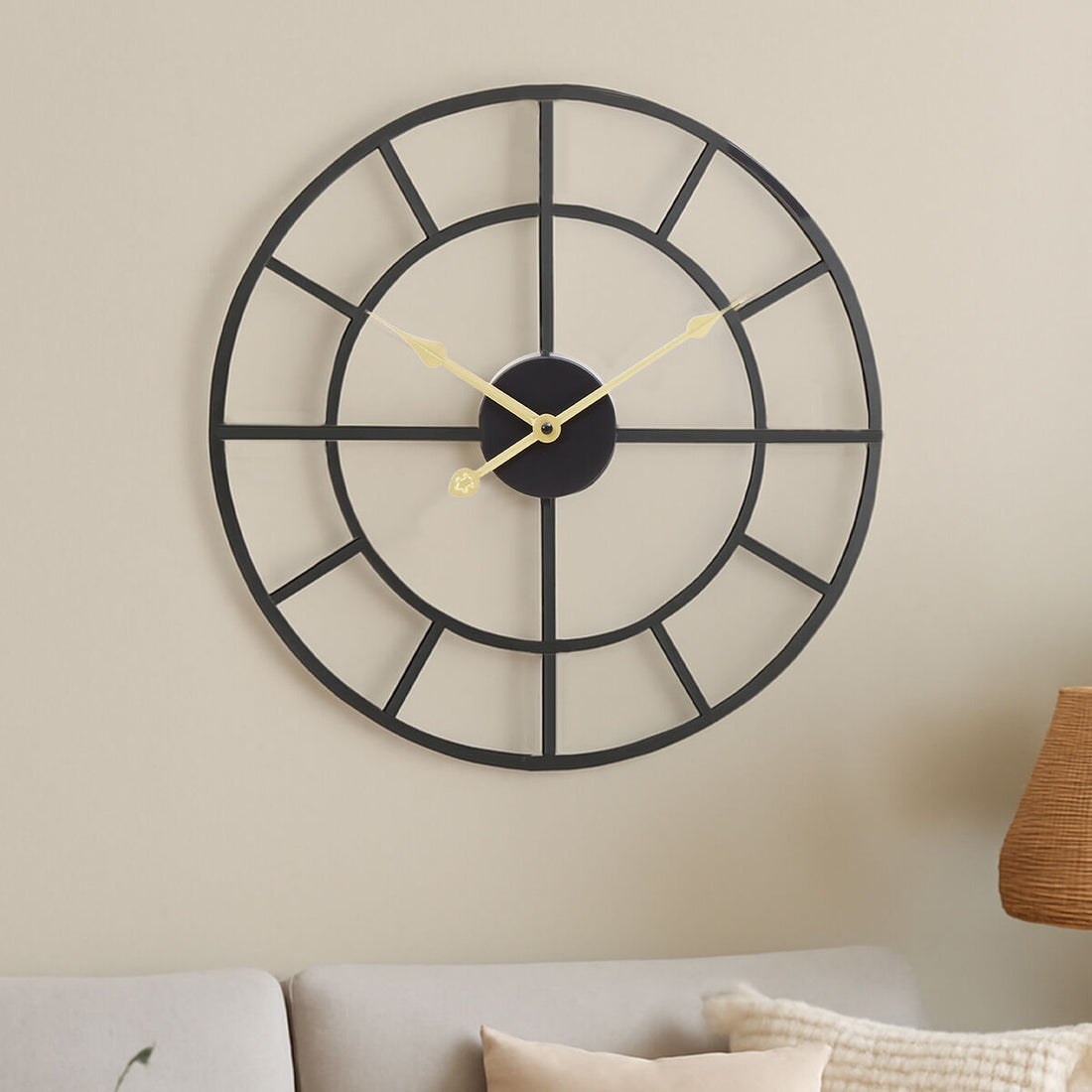 Kent Small Black Finish Metal Wall Clock