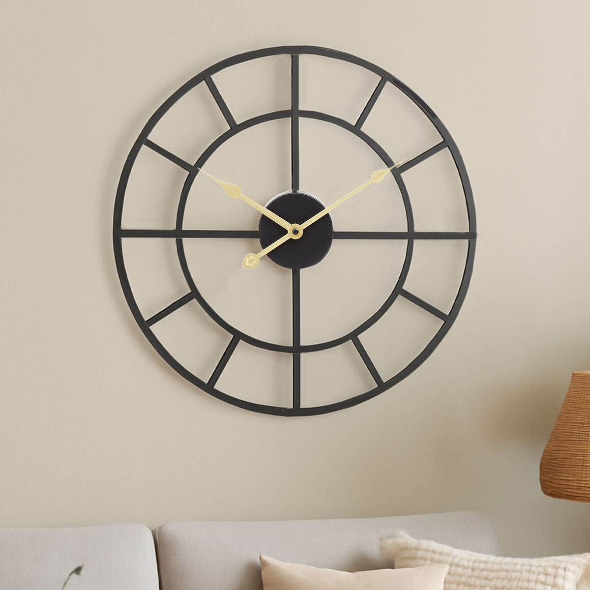 Kent Small Black Finish Metal Wall Clock