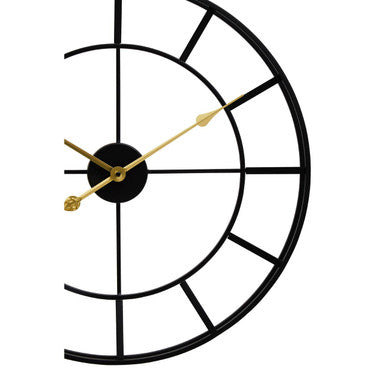 Kent Large Black Finish Metal Wall Clock