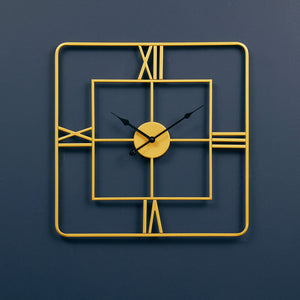 Small Gold Finish Square Wall Clock | Kent