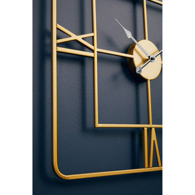 Kent Small Gold Finish Square Wall Clock - Image 5