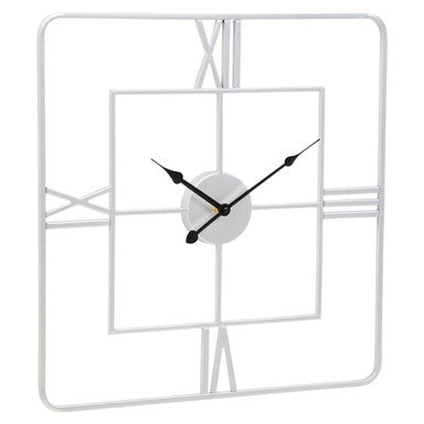 Kent Large Silver Finish Square Wall Clock