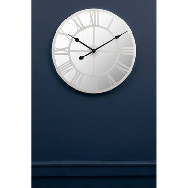 Kent Silver Mirrored Wall Clock