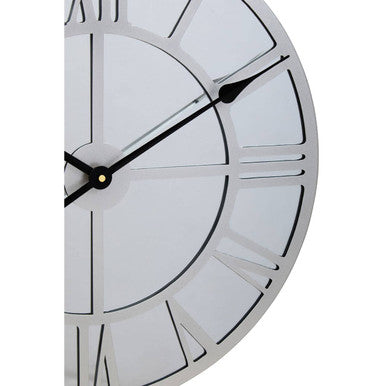 Kent Silver Mirrored Wall Clock