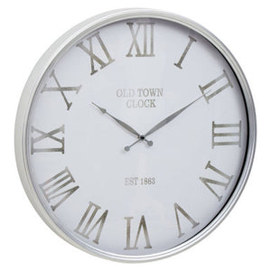Kent White And Silver Wall Clock