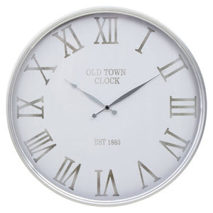 Kent White And Silver Wall Clock