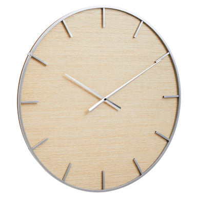 Kent Silver And Natural Wall Clock