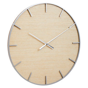 Kent Silver And Natural Wall Clock