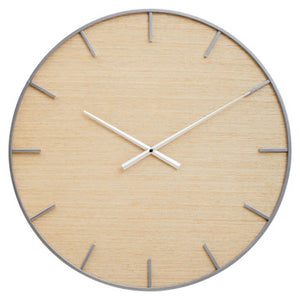 Kent Silver And Natural Wall Clock