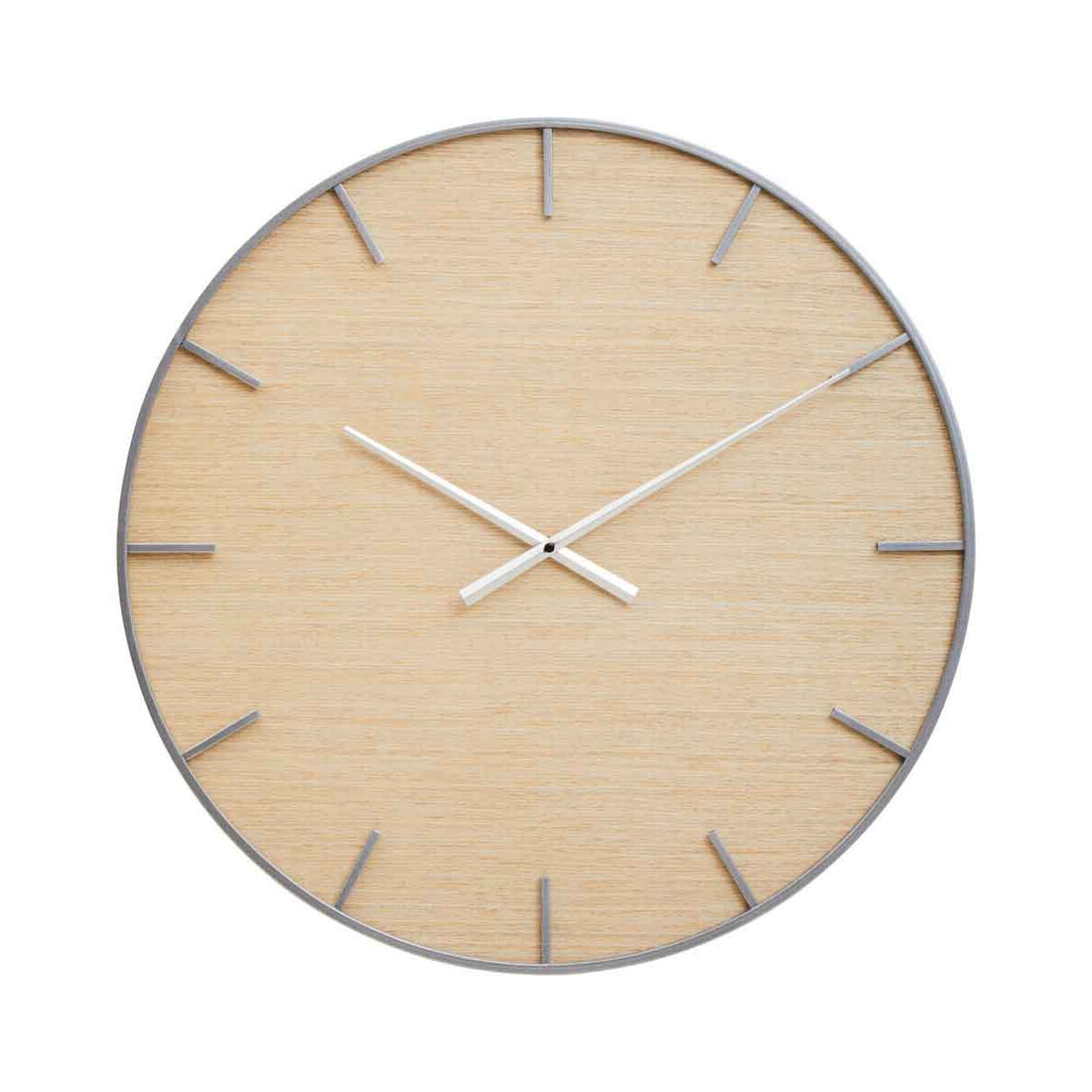Kent Silver And Natural Wall Clock