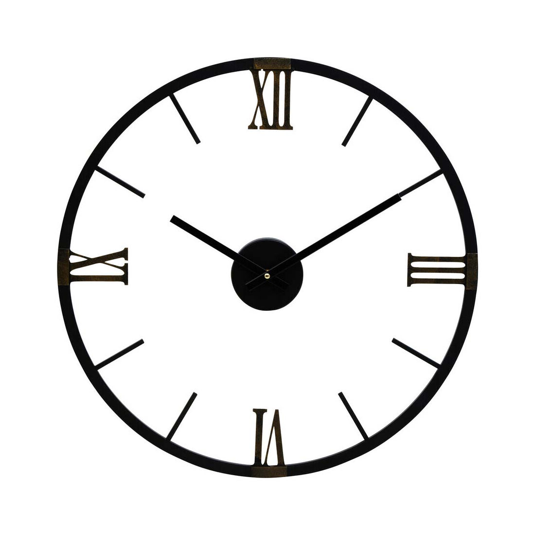 Kent Round Black Metal Wall Clock
