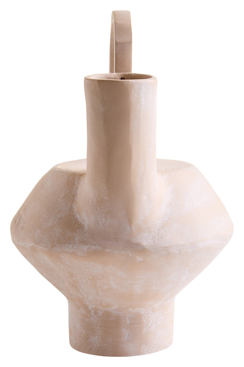 Densita Small Textured Beige Whitewash Vase