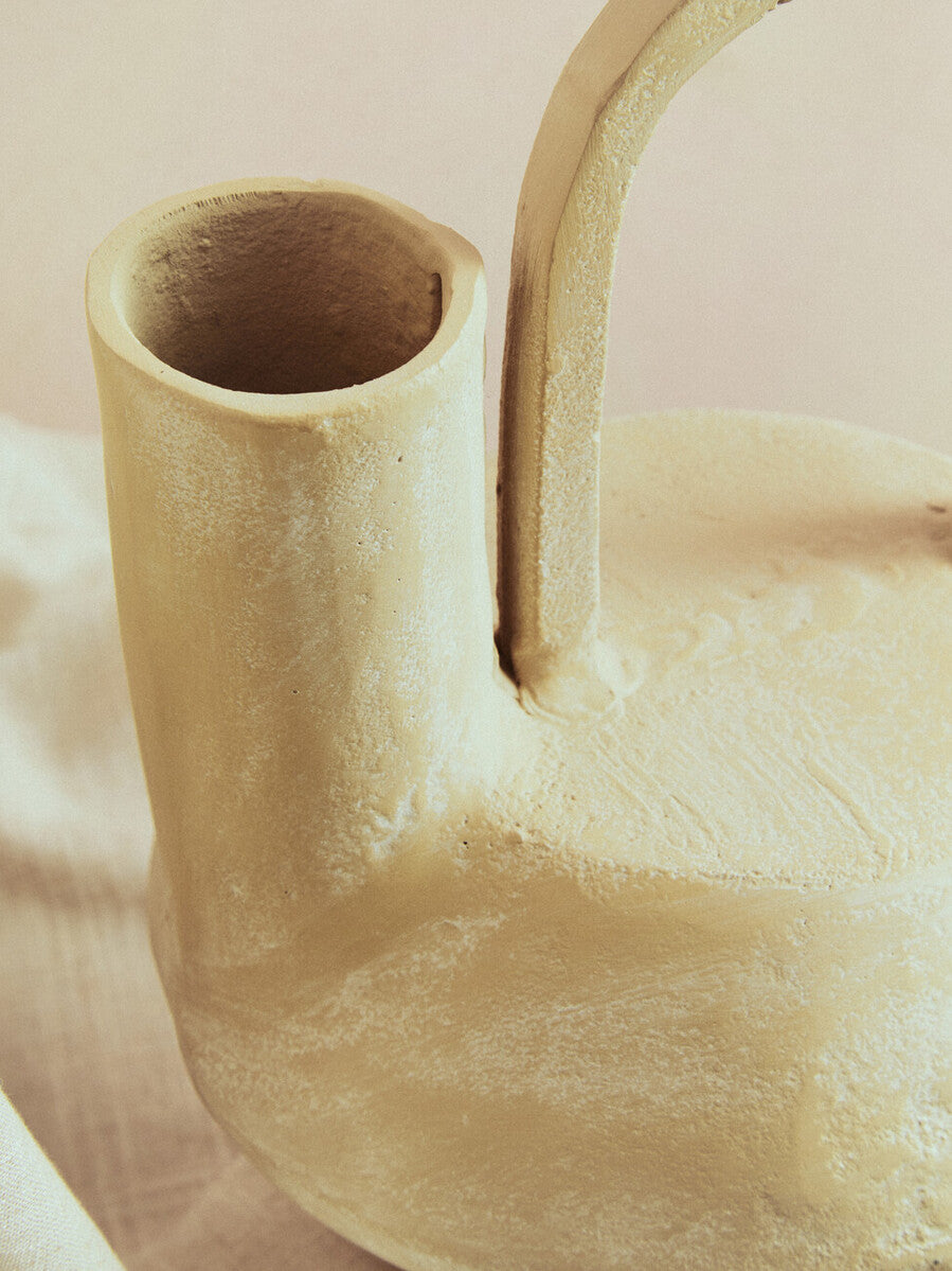 Densita Small Textured Beige Whitewash Vase