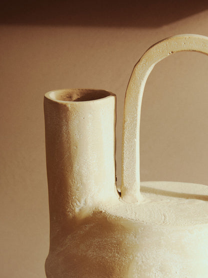 Densita Small Textured Beige Whitewash Vase