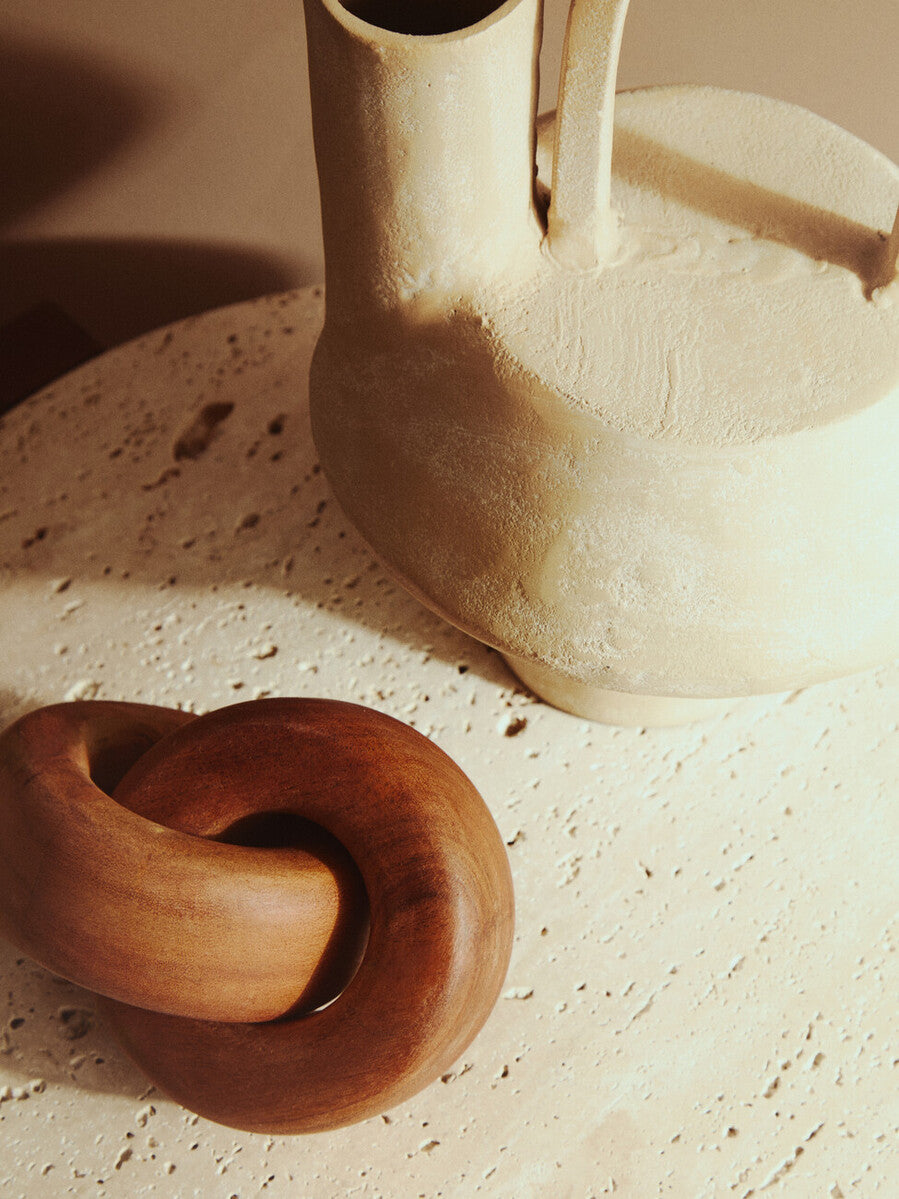 Densita Small Textured Beige Whitewash Vase