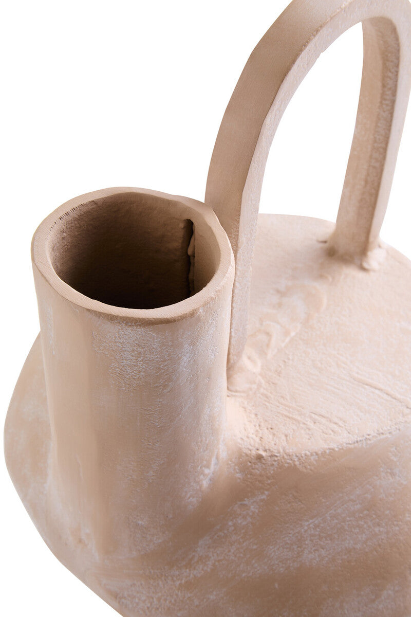 Densita Small Textured Beige Whitewash Vase - Image 6