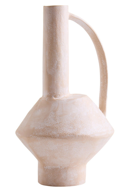 Densita Large Textured Beige Whitewash Vase