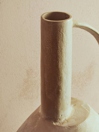Densita Large Textured Beige Whitewash Vase
