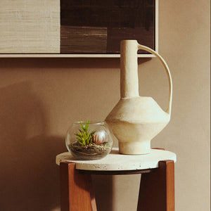 Large Textured Beige Whitewash Vase | Densita