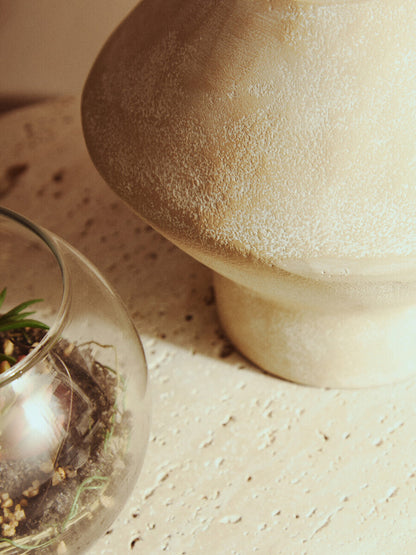 Densita Large Textured Beige Whitewash Vase