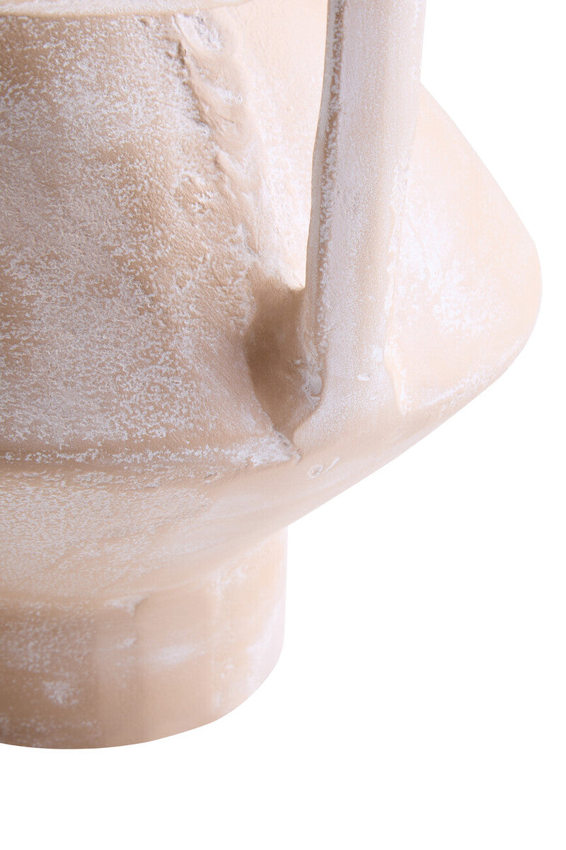 Densita Large Textured Beige Whitewash Vase - Image 8