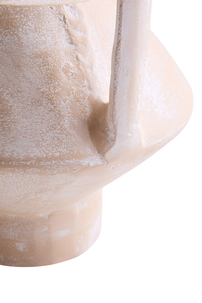 Densita Large Textured Beige Whitewash Vase