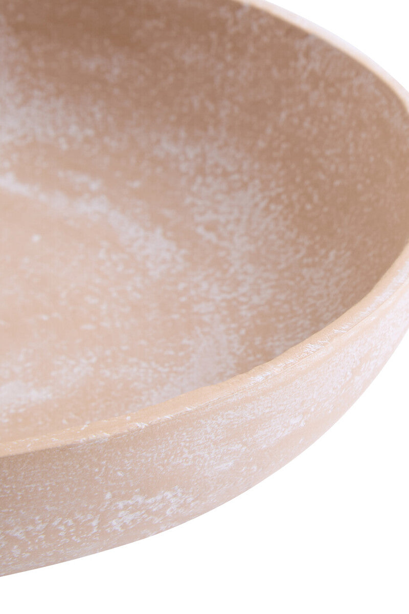 Densita Textured Beige Whitewash Candle Holder