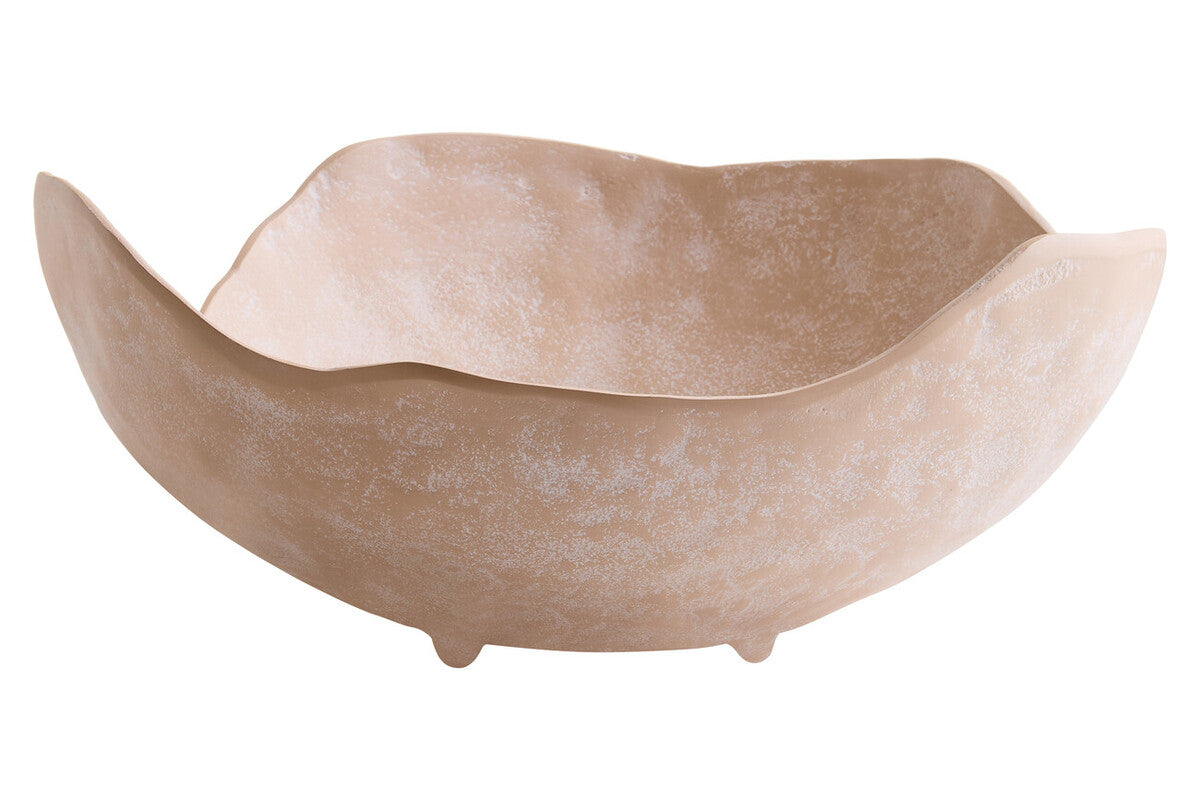 Densita Large Textured Beige Whitewash Bowl